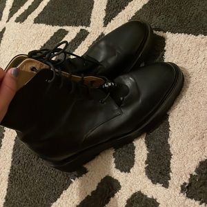 Dear Frances Park Combat Black Leather Boots